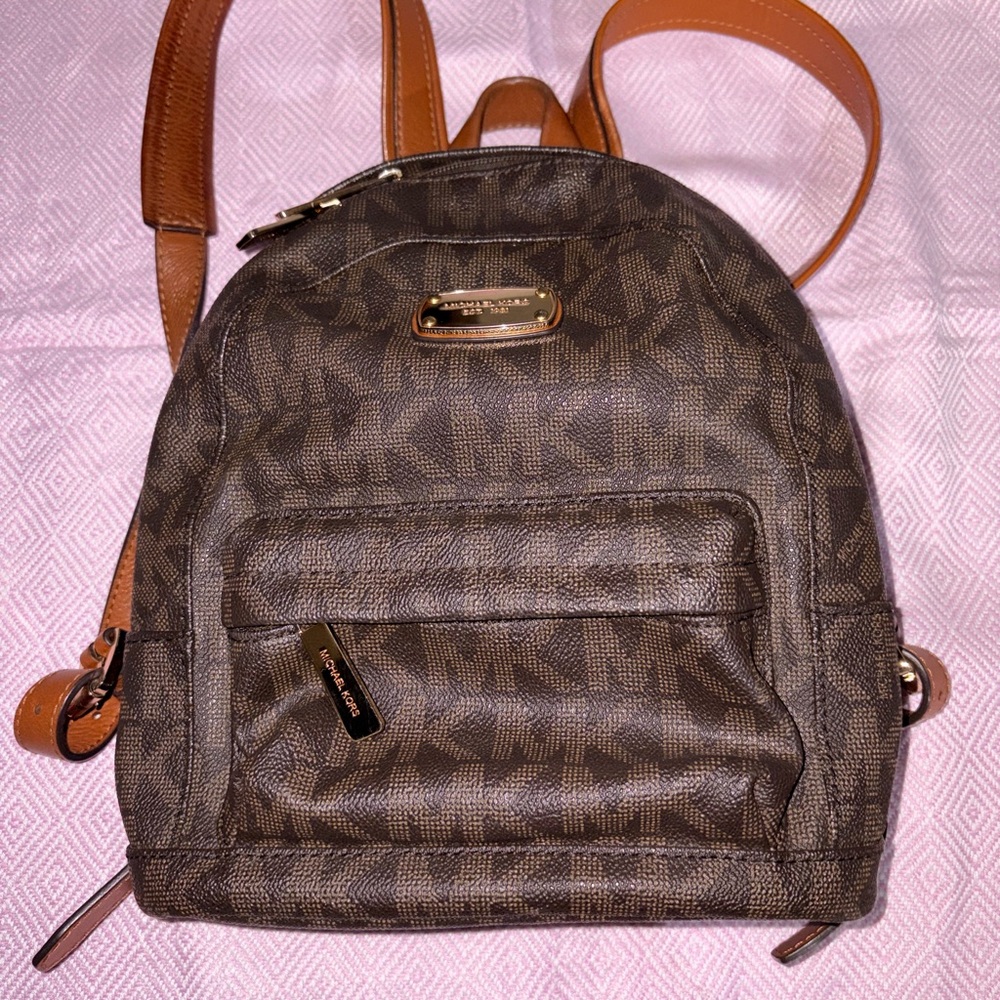 Michael Kors Signature Brown Backpack